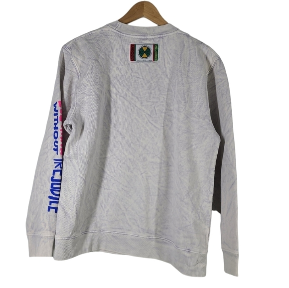CROSS COLOURS Left Eye Message‎ Long Sleeve Cotton Blend Graphic Sweatshirt - Picture 2 of 5